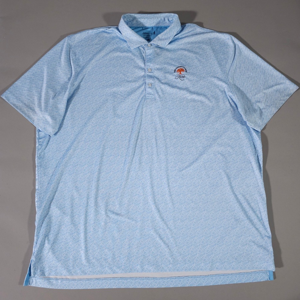 Johnnie-O Polo Shirt Mens XXL Blue Ocean Course Kiawah Performance Golf UPF 50